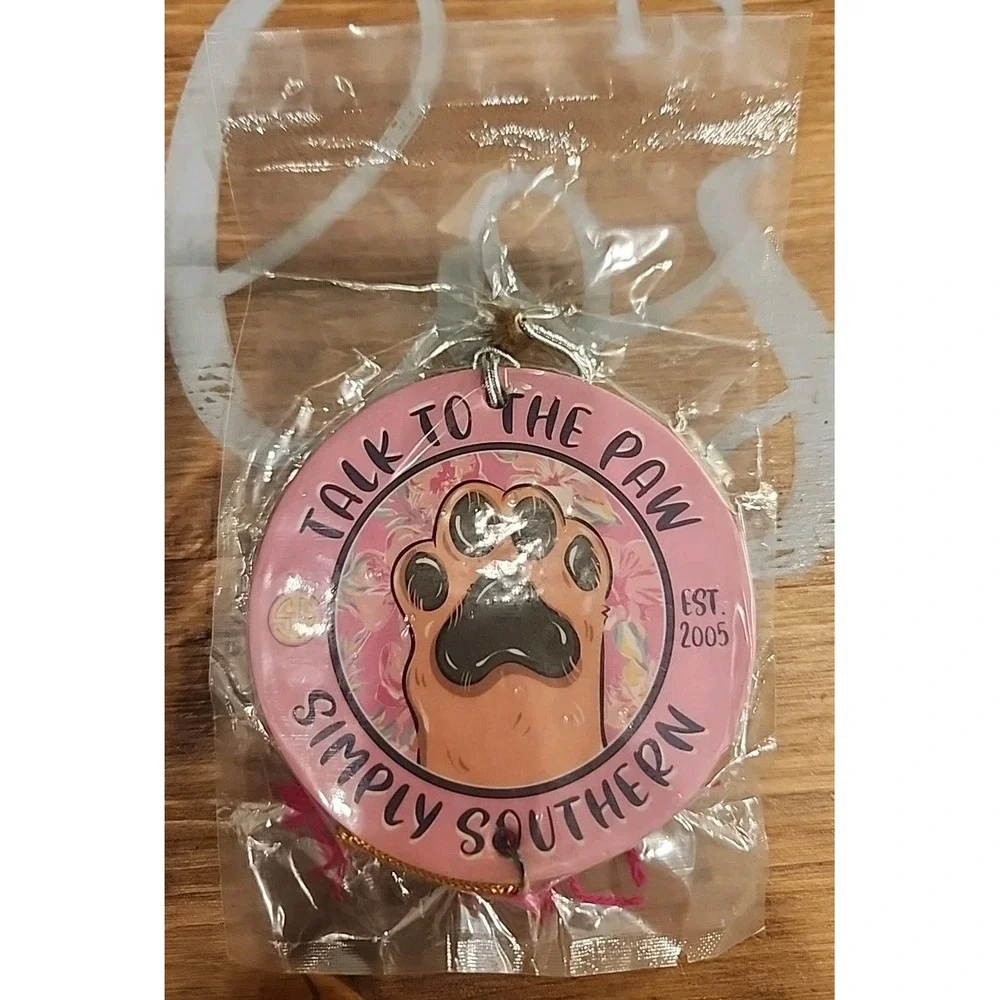 Simply Southern Puppy Talk To‎ The Paw Pink Car Mirror Decor